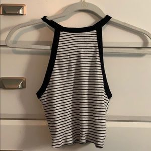 Stripped ribbed crop top